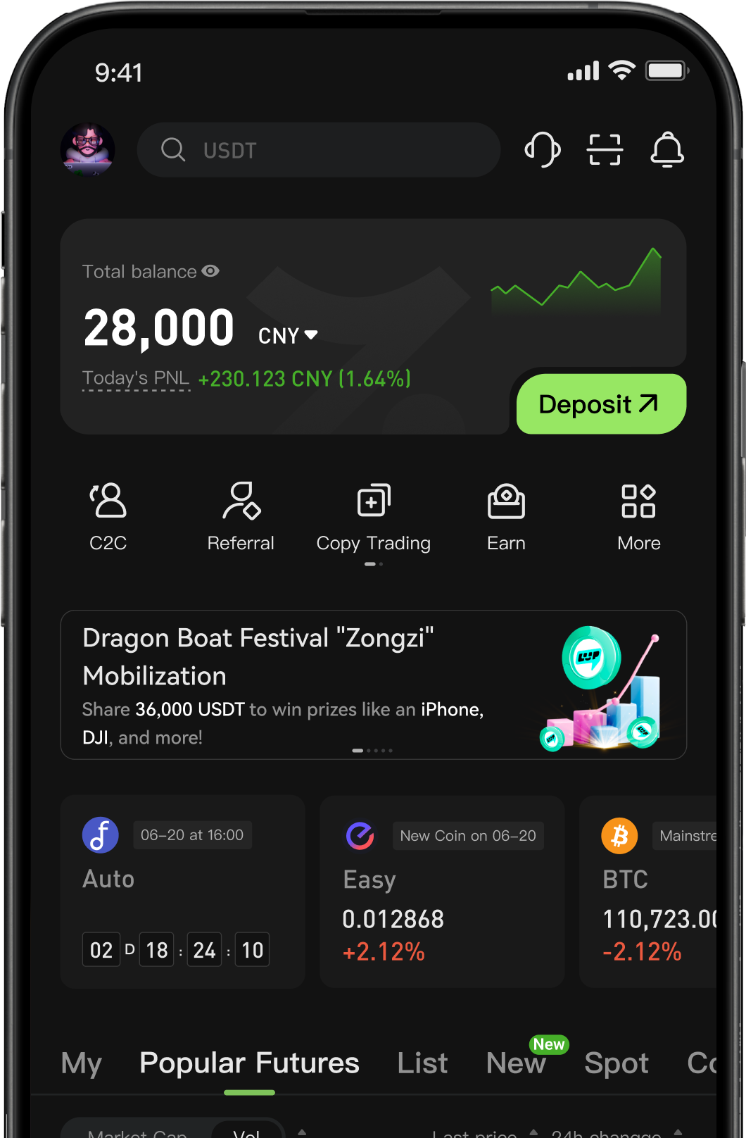 Hotcoin app feature